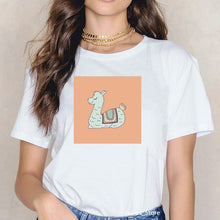 Load image into Gallery viewer, Women clothes 2020 harajuku kawaii Alpacas Llama animal print funny t shirts cute top tee shirt femme 90s tumblr tshirt