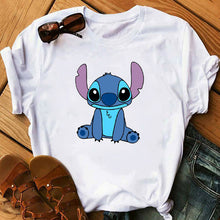 Load image into Gallery viewer, Graphic Women Cartoon Coffee T-Shirt Lilo Stitch Tshirts Female Summer Print  Fashion T Shirt Casual Tops Camisas Mujer T-shirt

