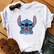 Load image into Gallery viewer, Graphic Women Cartoon Coffee T-Shirt Lilo Stitch Tshirts Female Summer Print  Fashion T Shirt Casual Tops Camisas Mujer T-shirt
