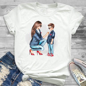Women Shirt Ladies Female T Womens Mom Life Boy Girl Cute Fashion T-shirt Graphic Short Sleeve Summer Printed Top Tshirt
