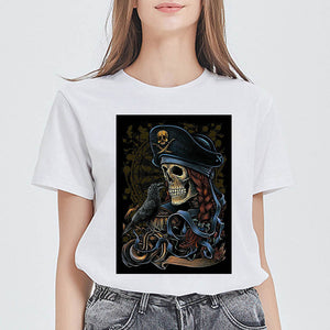 New Arrivals Spring Women футболка женская Tshirt Round Collar Punk T Shirt Top Tee Funny Versatile Summer Clothes T-shirts