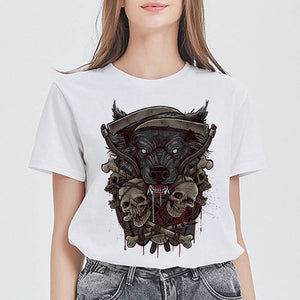 New Arrivals Spring Women футболка женская Tshirt Round Collar Punk T Shirt Top Tee Funny Versatile Summer Clothes T-shirts