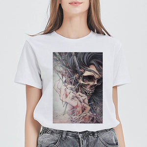 New Arrivals Spring Women футболка женская Tshirt Round Collar Punk T Shirt Top Tee Funny Versatile Summer Clothes T-shirts