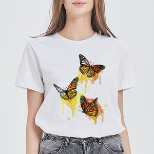 New Arrivals Spring Women футболка женская Tshirt Round Collar Punk T Shirt Top Tee Funny Versatile Summer Clothes T-shirts